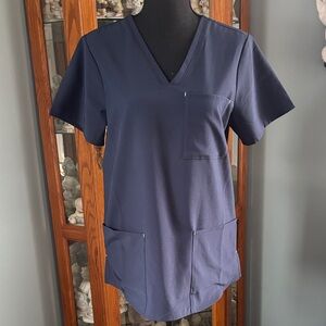 Navy V-Neck Women's Scrub Top